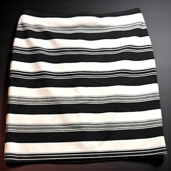 Roz & Ali Dresses & Skirts - Roz & Ali Black & White Striped Pull-On Skirt Size 1X